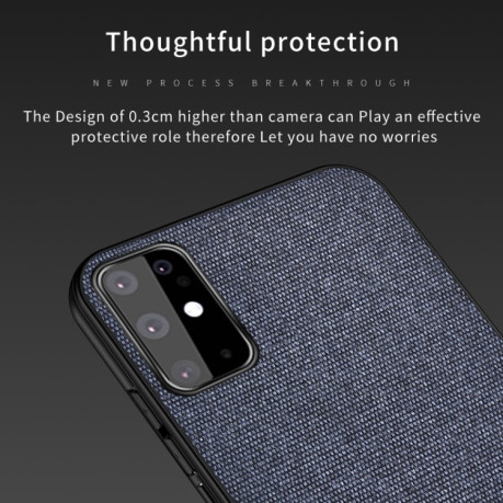 Противоударный чехол  Cloth Texture на  Samsung Galaxy S20- черный