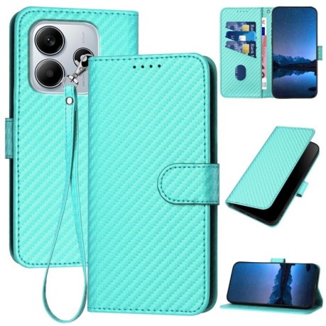 Чехол-книжка Carbon Fiber Texture на Xiaomi Redmi Note 14 5G/Poco M7 Pro 5G - голубой