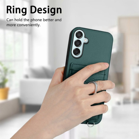 Противоударный чехол R20 Ring Card Holder для Samsung Galaxy F15 / M15 - зеленый