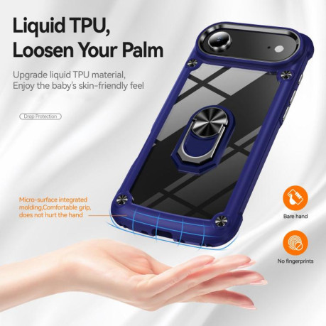 Противоударный чехол Acrylic Ring Holder на iPhone Air - синий