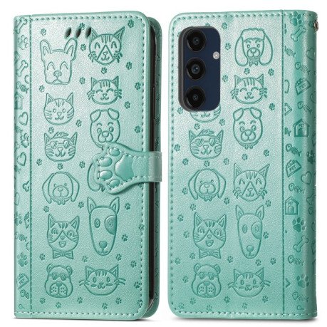 Чехол-книжка Cat and Dog для Samsung Galaxy A16 - зеленый