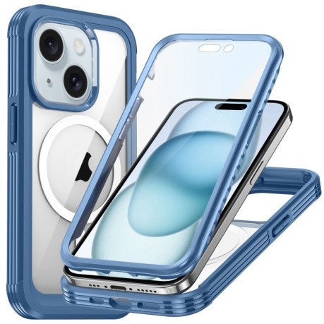 Протиударний чохол Life Waterproof MagSafe Magnetic Rugged для iPhone 15 - синій
