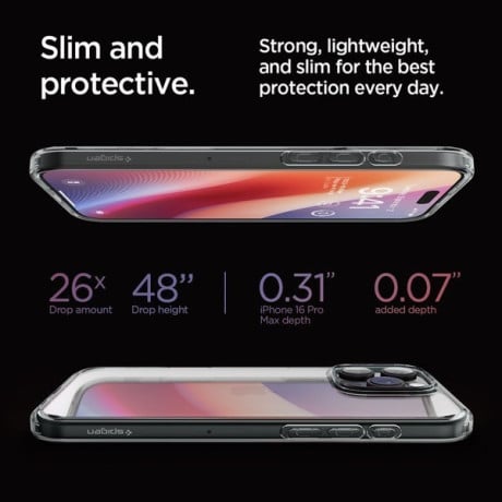 Оригінальний чохол Spigen Ultra Hybrid для iPhone 16 Pro Max - Clear