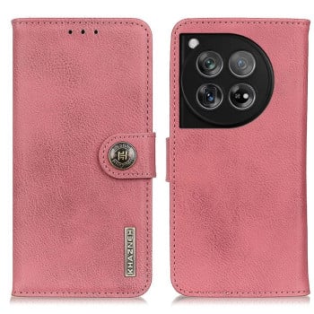 Чохол-книжка KHAZNEH Cowhide Texture для OnePlus 12 - рожевий