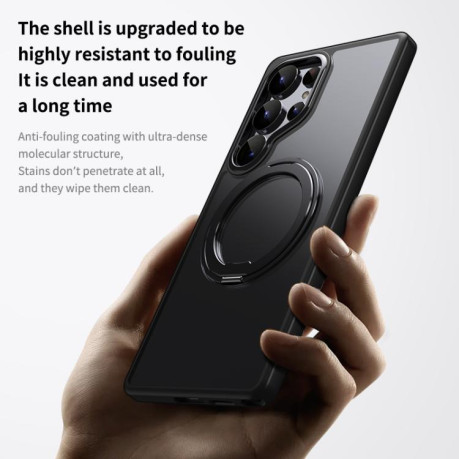 Ударозахисний чохол 360 Rotating MagSafe Magnetic Frosted на  для Samsung Galaxy S25 Ultra 5G - сірий