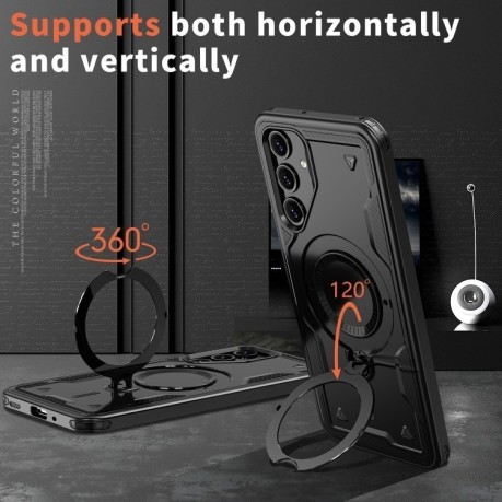 Противоударный чехол MagSafe Holder Armor PC Hybrid для Samsung Galaxy A16 5G - черный