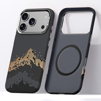 Протиударний магнітний чохол Sulada Kevlar Pixel Grid на iPhone 18 Pro Max — чорний