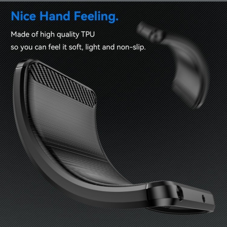 Протиударний чохол Brushed Texture Carbon Fiber на Motorola Edge 50 Ultra - чорний