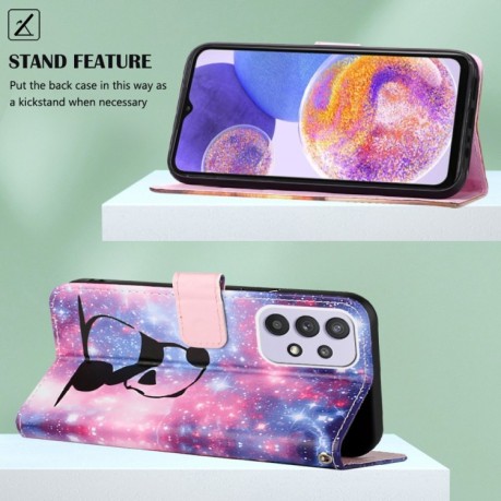 Чехол-книжка Pattern Plain Weave для Samsung Galaxy A23 4G&amp;5G / F23 - Panda Baby
