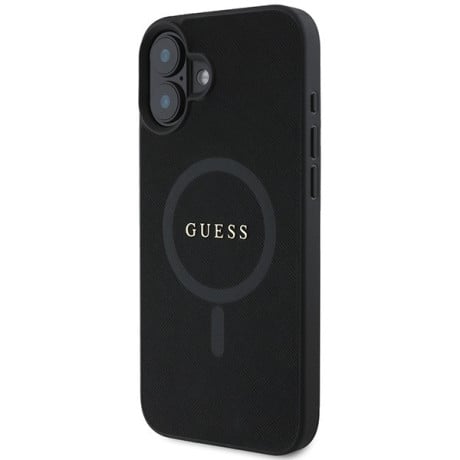 Оригинальный чехол Guess Saffiano MagSafe на iPhone 16 Plus - Black