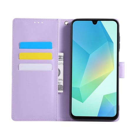 Чохол-книжка з тисненням Роза на Samsung Galaxy S25 FE 5G - фіолетовий
