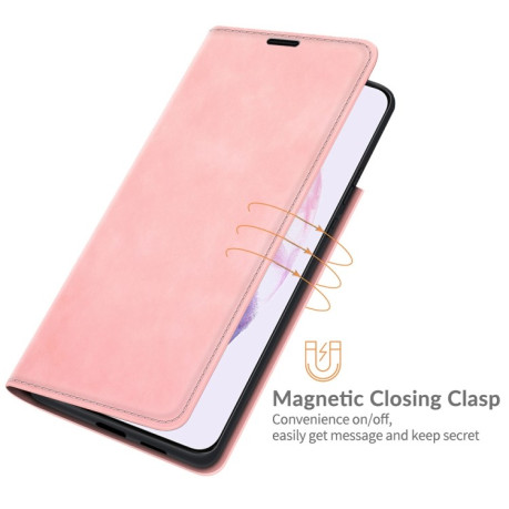 Чехол-книжка Retro Skin Feel Business Magnetic на Samsung Galaxy S22 Plus 5G - розовый