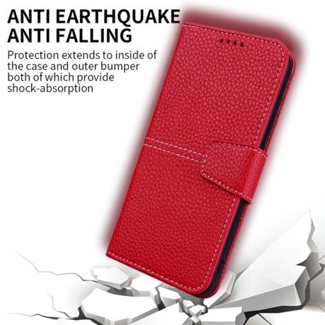 Чехол-книжка Litchi RFID Leather для iPhone 14 Pro - красный