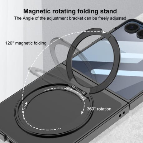Чехол GKK Integrated металлизированная рамка Electroplating с магнитной 360 подставкой на Samsung Galaxy Flip 7 5G - золотой