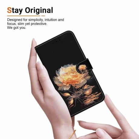 Чехол-книжка Colored Drawing Series на Samsung Galaxy A15 - Gold Peony