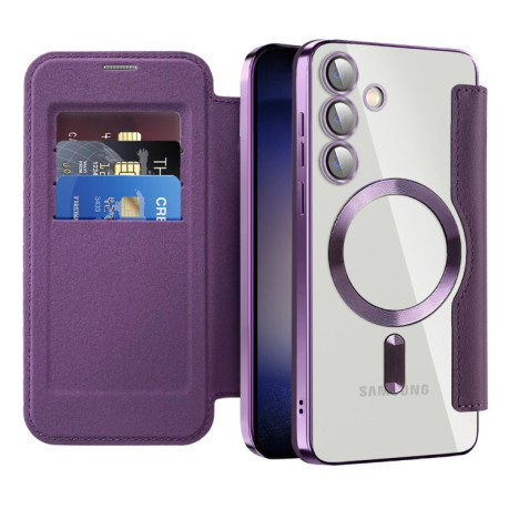 Чохол-книжка Shield MagSafe RFID Anti-theft Leather  для Samsung Galaxy S25+ 5G - фіолетовий
