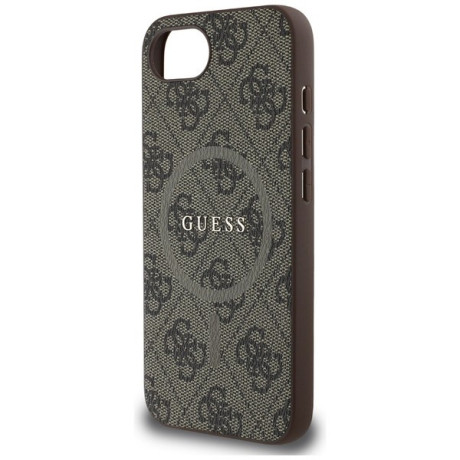 Оригинальный чехол Guess 4G Ring Classic MagSafe для iPhone 16e - Brown