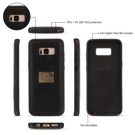 Шкіряний чохол-клатч Pola на Samsung Galaxy S8 Plus/G9550 - чорний
