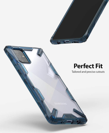 Оригинальный чехол Ringke Fusion X Design durable на Samsung Galaxy A71 blue