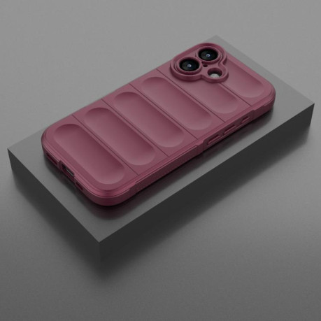 Силиконовый чехол Magic Flannel для iPhone 17 - винно-красный