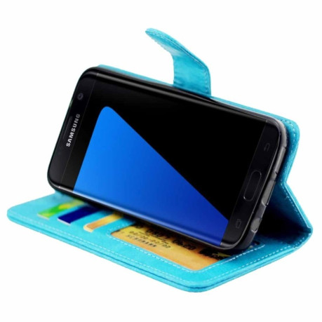 Чохол-книга Crazy Horse Texture на Samsung Galaxy S7 - синій