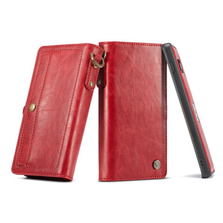 Шкіряний чохол-книжка CaseMe Qin Series Wrist Strap Wallet Style із вбудованим магнітом на Samsung Galaxy S10- червоний