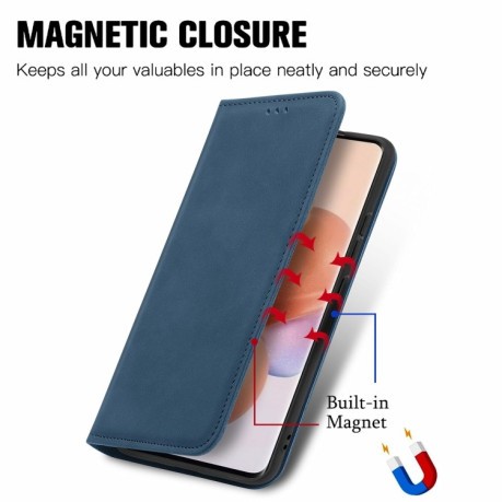 Чехол-книжка Retro Skin Feel Business Magnetic на Xiaomi 12 / 12X - синий