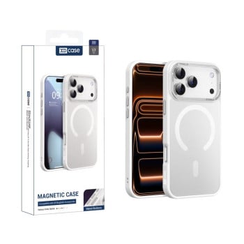 Чехол Xdcase с металлической рамкой камеры и функцией MagSafe для iPhone 17 Pro — белый