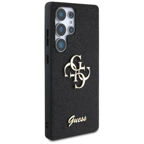 Оригинальный чехол Guess Fixed Glitter Big 4G Metal Logo для Samsung Galaxy S25 Ultra - black
