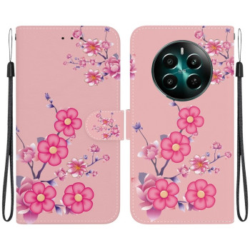 Чехол-книжка Colored Drawing Series на  Realme 12+ 5G/12 4G/13 4G - Blossoms