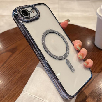 Противоударный чехол Diamond Gradient Plated MagSafe для  iPhone 16e - синий