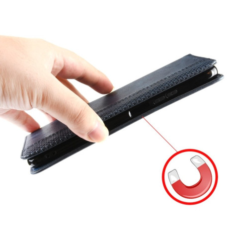 Чехол-книжка Magnetic Buckle Retro Crazy Horse Texture на Infinix Zero 30 4G - синий