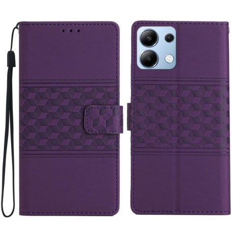 Чохол-книжка Diamond Embossed Skin Feel для Xiaomi Redmi Note 14 4G - фіолетовий