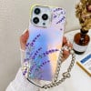 Чохол Electroplating Laser Flower Phone Case with Wrist Strap на iPhone 16 Pro Max - Lavender