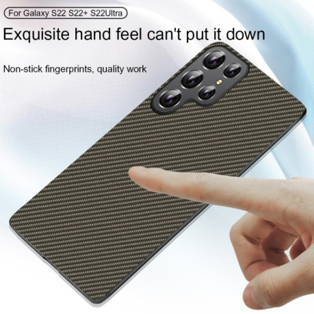 Противоударный чехол Printing Carbon Fiber для Samsung Galaxy S23 Ultra 5G - черный