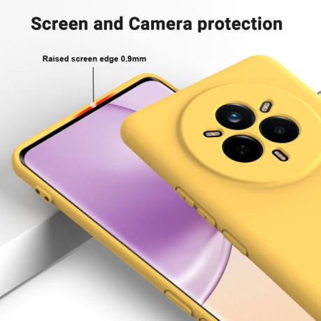 Силіконовий чохол Solid Color Liquid Silicone на Realme 14 Pro+ - жовтий