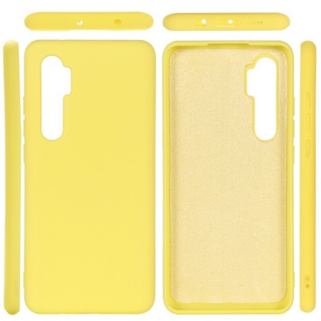 Чехол Solid Color Liquid Silicone на Xiaomi Mi Note 10 Lite - желтый