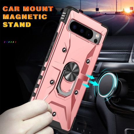 Противоударный чехол HMC 360 Degree Rotating Holder на Google Pixel 8 Pro - розовое золото