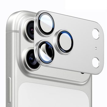 Захисне скло на камеру ENKAY 9H Anti-reflection Camera Lens Aluminium Alloy на iPhone 18 Pro Max — сріблясте