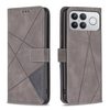 Чехол-книжка с фактурой Rhombus и магнитным хлястиком на Xiaomi Redmi K90 Pro Max/Poco F8 Ultra — серый