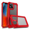 Ударозащитный чехол Transparent Carbon Fiber Texture на iPhone 12 Mini - красный