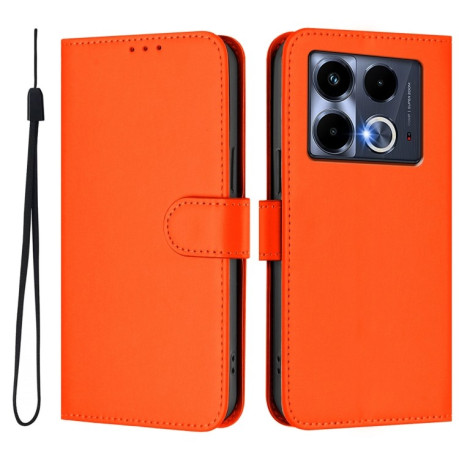 Чехол-книжка Skin Feel Solid Color Leather для Infinix Note 40 4G - оранжевый