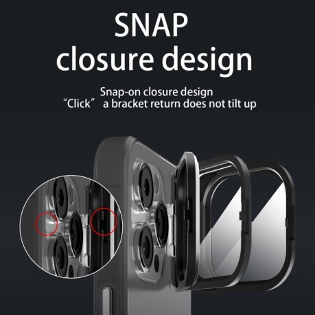 Противоударный чехол Skin Feel Lens Holder Translucent для iPhone 15 Pro Max - черный