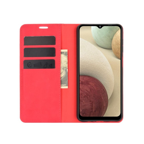 Чехол-книжка Retro-skin Business Magnetic на Samsung Galaxy A12/M12 - красный
