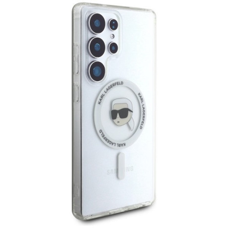Оригінальний чохол Karl Lagerfeld Button Karl Head Printed Logo MagSafe для Samsung Galaxy S25 Ultra - white