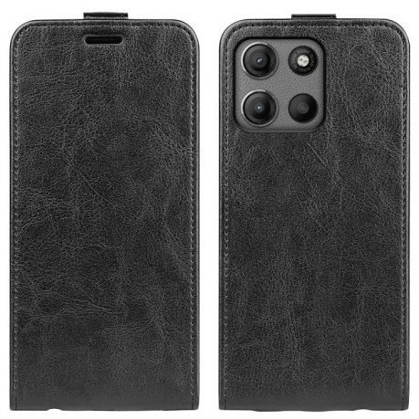 Флип-чехол Vertical Flip Leather Phone Case with Card Slot для Motorola Moto G15 - черный