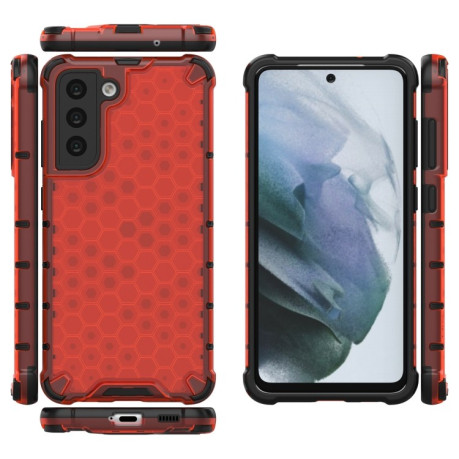 Противоударный чехол Honeycomb на Samsung Galaxy S21 FE - красный