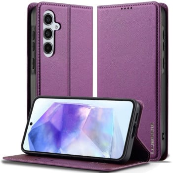 Чохол-книжка LC.IMEEKE L1 Series Frosted Fine Texture для Samsung Galaxy S25+ 5G - фіолетовий