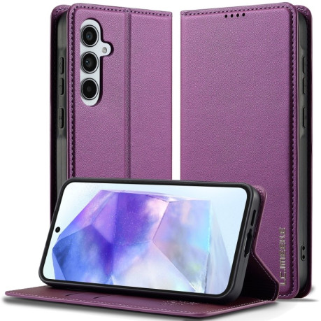Чохол-книжка LC.IMEEKE L1 Series Frosted Fine Texture для Samsung Galaxy S25+ 5G - фіолетовий