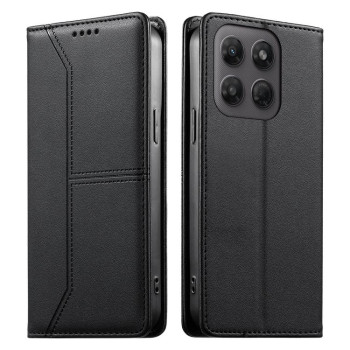 Чехол-книжка Escase из эко-кожи с магнитом и RFID на Motorola Edge 70 Pro 5G — чёрный